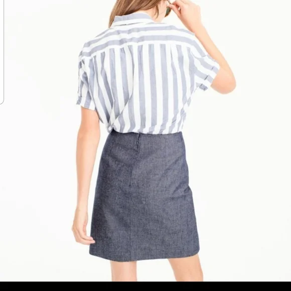 J. CREW Chambray Skirt w/Scalloped Detail | SZ 00 - Picture 2 of 10
